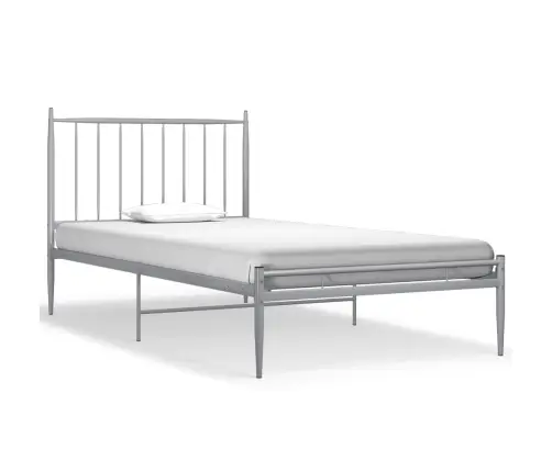 Gultas Rāmis, Pelēks Metāls, 100X200 Cm Vidaxl