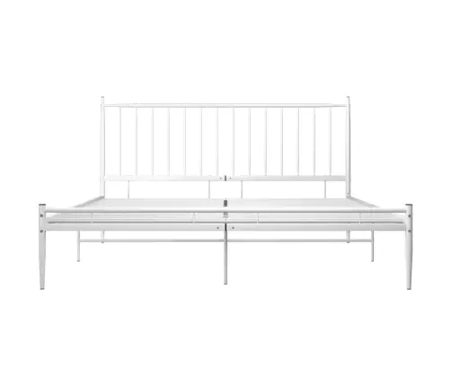 Voodiraam, Valge, Metall, 200 X 200 Cm