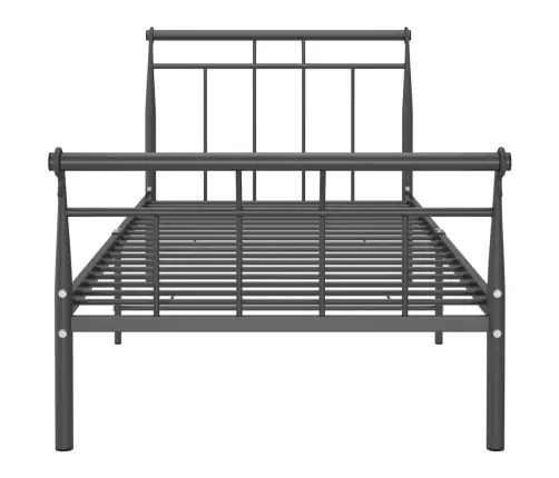 Voodiraam, Must, Metall, 100 X 200 Cm