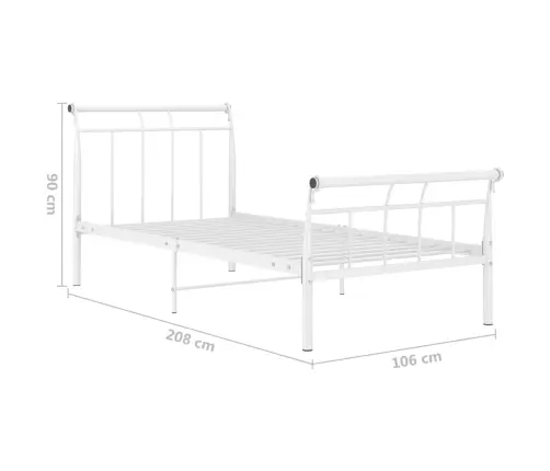 Gultas Rāmis, Balts Metāls, 100X200 Cm Vidaxl