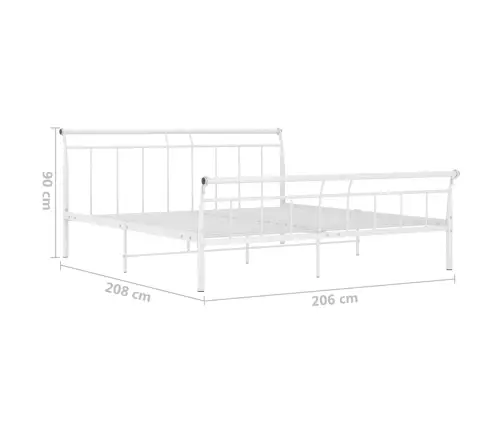 Gultas Rāmis, Balts Metāls, 200X200 Cm Vidaxl