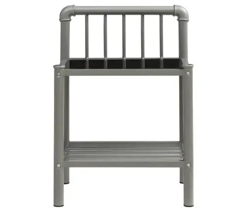 Naktsgaldiņi, 2 Gab., Pelēks Metāls, Melns Stikls Vidaxl