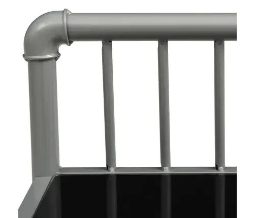 Naktsgaldiņi, 2 Gab., Pelēks Metāls, Melns Stikls Vidaxl