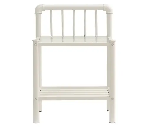 Naktinės Spintelės, 2Vnt., Baltos/Skaidrios, Metalas Ir Stiklas