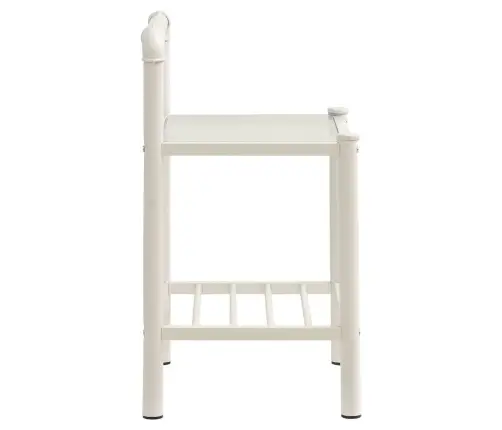 Naktinės Spintelės, 2Vnt., Baltos/Skaidrios, Metalas Ir Stiklas