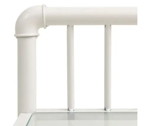 Naktinės Spintelės, 2Vnt., Baltos/Skaidrios, Metalas Ir Stiklas