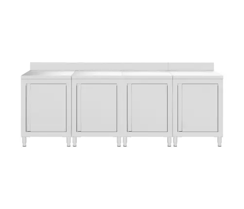 Spintelė Su Darbastaliu, 240X60X96cm Nerūdijantis Plienas