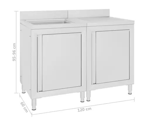Kommertsköögi Valamukomplekt, Roostevaba Teras 120 X 60 X 96 Cm