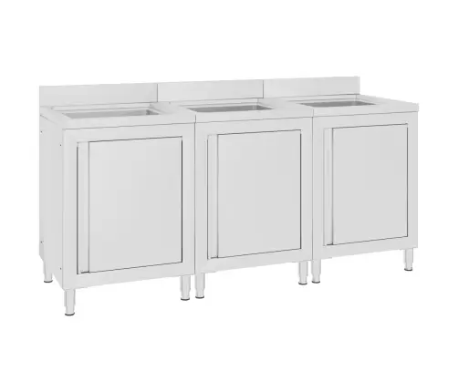 Virtuves Izlietnes Skapīši, 3 Gab., Nerūsējošs Tērauds Vidaxl