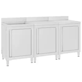 Virtuves Izlietnes Skapīši, 180X60X96 Cm, Nerūsējošs Tērauds Vidaxl