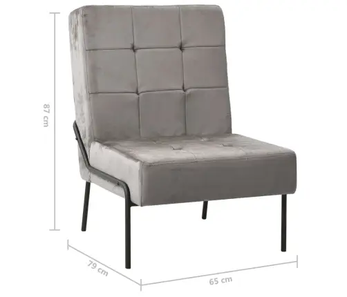 Atpūtas Krēsls, 65X79X87 Cm, Gaiši Pelēks Samts Vidaxl