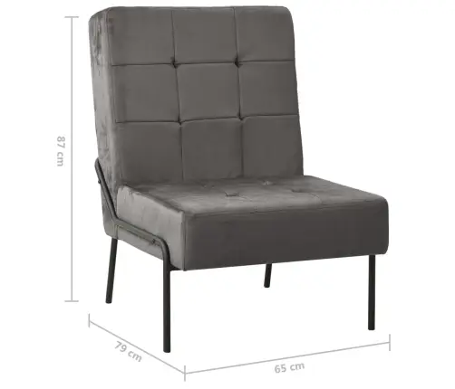 Atpūtas Krēsls, 65X79X87 Cm, Tumši Pelēks Samts Vidaxl