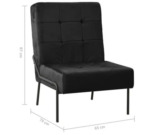 Atpūtas Krēsls, 65X79X87 Cm, Melns Samts Vidaxl