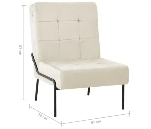 Puhketool, 65 X 79 X 87 cm Kreemjasvalge, Samet