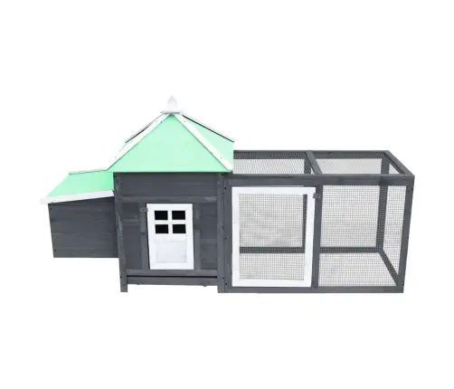 Vistu Būris Ar Perētavu, Pelēks, 190X72X102 Cm, Egles Masīvkoks Vidaxl