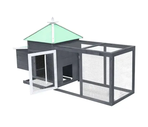 Vistu Būris Ar Perētavu, Pelēks, 190X72X102 Cm, Egles Masīvkoks Vidaxl