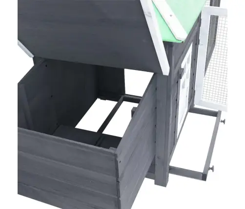 Vistu Būris Ar Perētavu, Pelēks, 190X72X102 Cm, Egles Masīvkoks Vidaxl