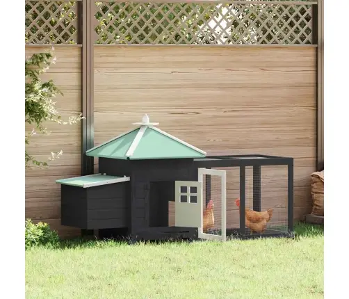 Vistu Būris Ar Perētavu, Pelēks, 190X72X102 Cm, Egles Masīvkoks Vidaxl