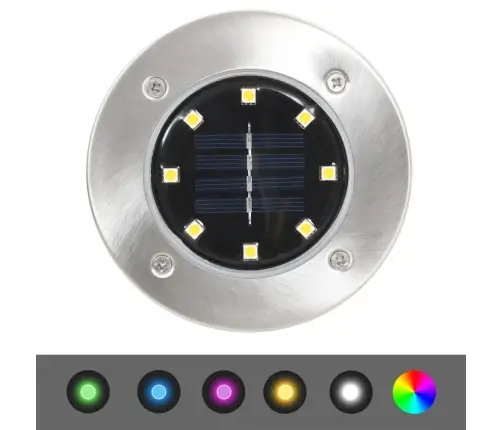 Solārās Zemes Lampas, 8 Gab., Led, Rgb Krāsa Vidaxl