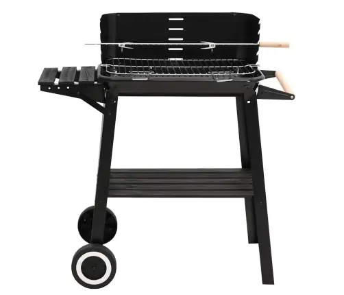 Kokogļu Grils Ar Riteņiem, Melns Tērauds Vidaxl