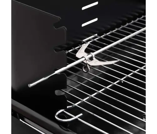 Kokogļu Grils Ar Riteņiem, Melns Tērauds Vidaxl