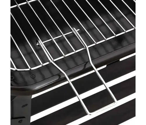 Kokogļu Grils Ar Riteņiem, Melns Tērauds Vidaxl