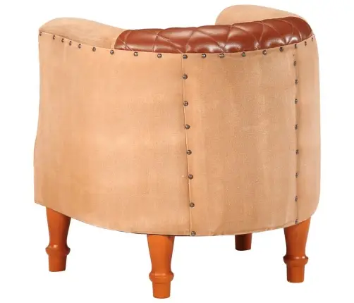 Atpūtas Krēsls, Brūna Dabīgā Āda Un Mango Masīvkoks Vidaxl