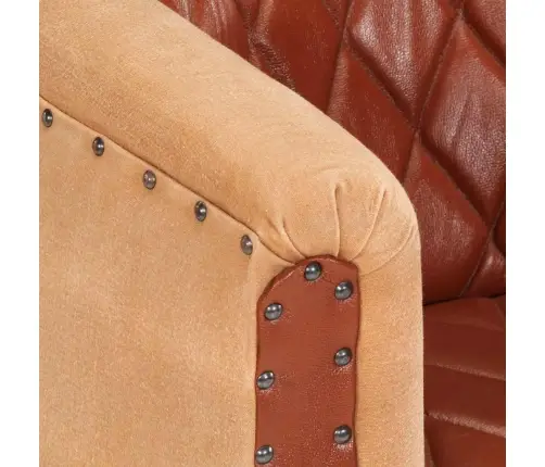 Atpūtas Krēsls, Brūna Dabīgā Āda Un Mango Masīvkoks Vidaxl