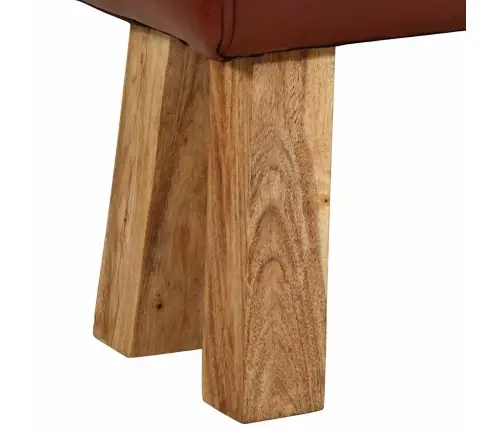 Vingrošanas Buks, 160 Cm, Brūna Dabīgā Āda, Akācijas Masīvkoks Vidaxl