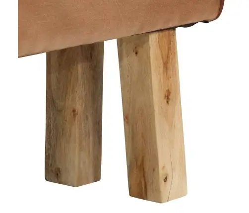 Vingrošanas Buks, 160 Cm, Brūna Dabīgā Āda, Akācijas Masīvkoks Vidaxl