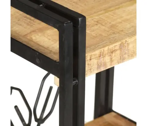 Knygų Spinta, 3 Aukštų, 60X30X80cm Mango Medienos Masyvas