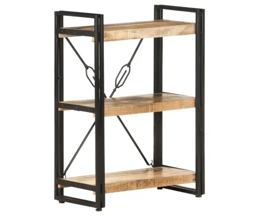 Knygų Spinta, 3 Aukštų, 60X30X80cm Mango Medienos Masyvas