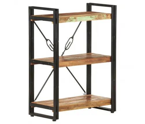 Grāmatu Plaukts, 3 Līmeņi, 60X30X80 Cm, Pārstrādāts Masīvkoks Vidaxl