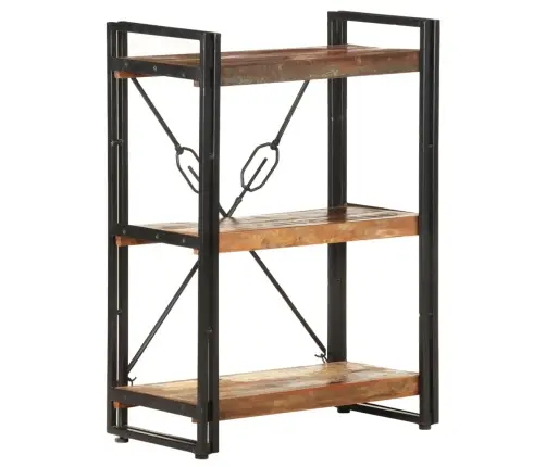 Grāmatu Plaukts, 3 Līmeņi, 60X30X80 Cm, Pārstrādāts Masīvkoks Vidaxl