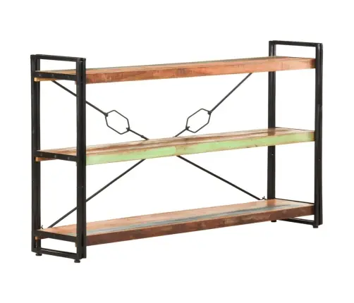 Grāmatu Plaukts, 3 Līmeņi, 140X30X80 Cm, Pārstrādāts Masīvkoks Vidaxl