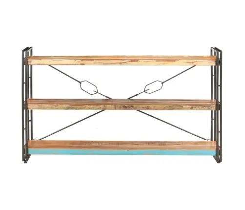 Grāmatu Plaukts, 3 Līmeņi, 140X30X80 Cm, Pārstrādāts Masīvkoks Vidaxl