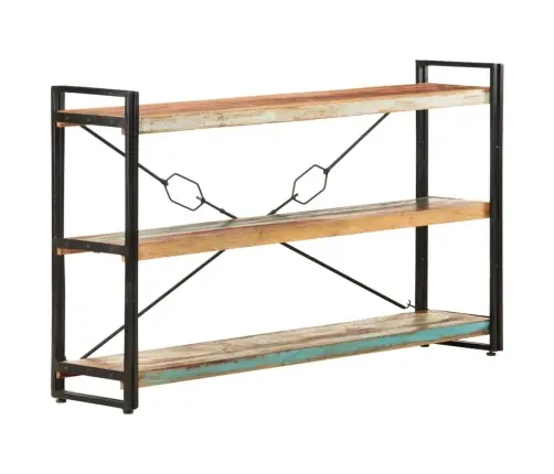 Grāmatu Plaukts, 3 Līmeņi, 140X30X80 Cm, Pārstrādāts Masīvkoks Vidaxl