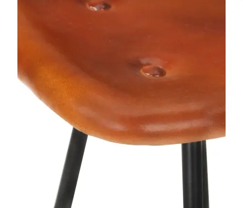 Bāra Krēsli, 2 Gab., Brūna Dabīgā Āda Vidaxl