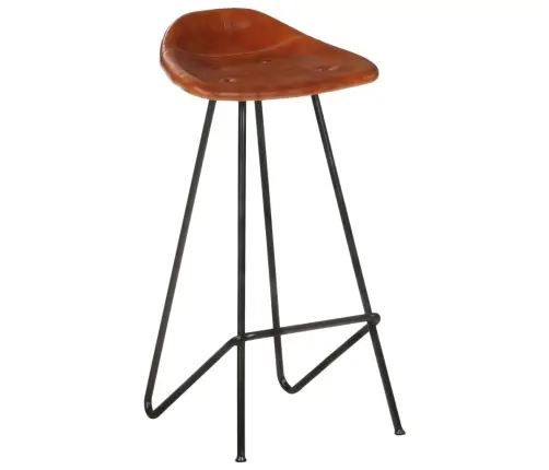 Bāra Krēsli, 4 Gab., Brūna Dabīgā Āda Vidaxl