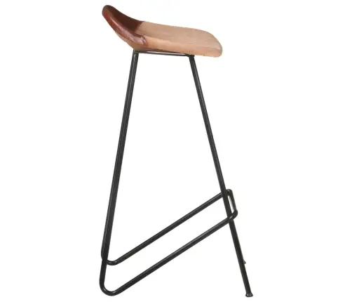 Baro Taburetės, 4Vnt., Rudos Spalvos, Tikra Oda