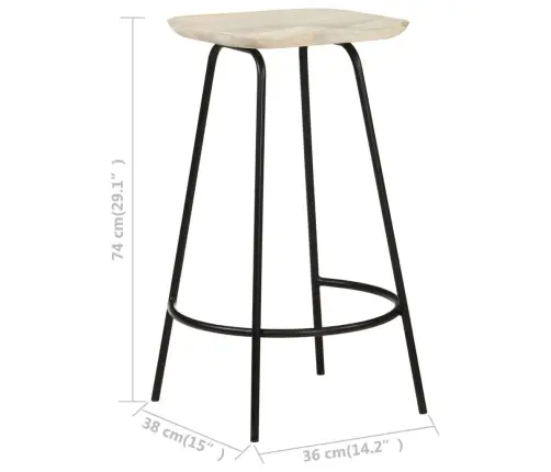 Bāra Krēsli, 4 Gab., Mango Masīvkoks Vidaxl