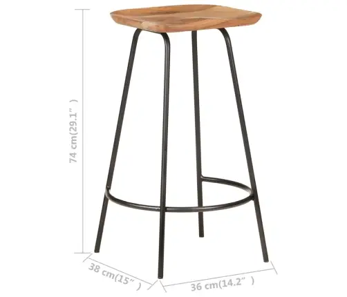 Bāra Krēsli, 2 Gab., Akācijas Masīvkoks Vidaxl