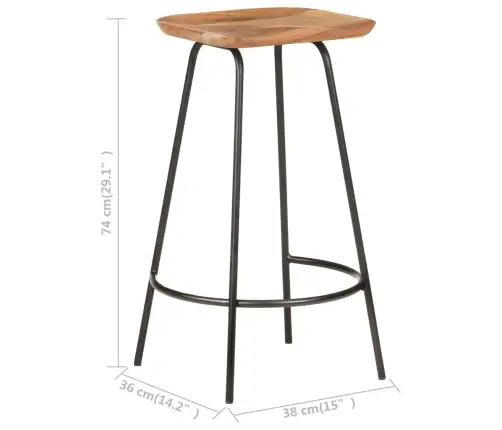 Baro Taburetės, 4Vnt., Akacijos Medienos Masyvas