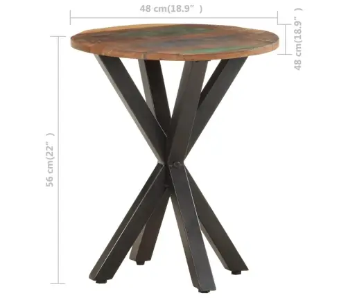 Šoninis Staliukas, 48X48X56cm Perdirbtos Medienos Masyvas