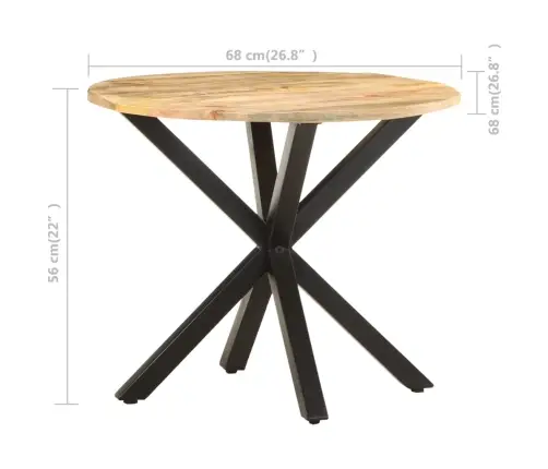 Galdiņš, 68X68X56 Cm, Mango Masīvkoks Vidaxl