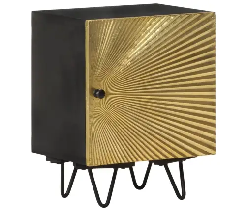 Naktsskapītis Ar Misiņa Durvīm, 40X30X50 Cm, Mango Masīvkoks Vidaxl