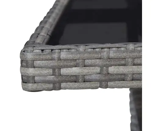 3-Osaline Aiamööblikomplekt, Hall, Polürotang Ja Klaas