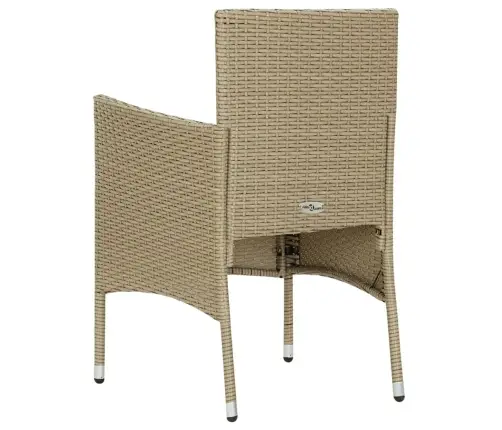 Sodo Baldų Komplektas, 3 Dalių, Smėlio, Poliratanas Ir Stiklas