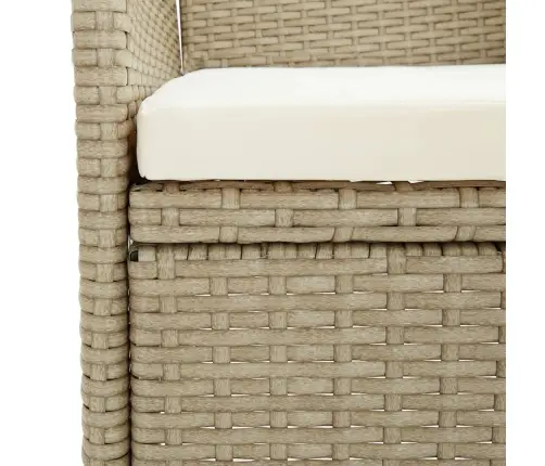 Sodo Baldų Komplektas, 3 Dalių, Smėlio, Poliratanas Ir Stiklas