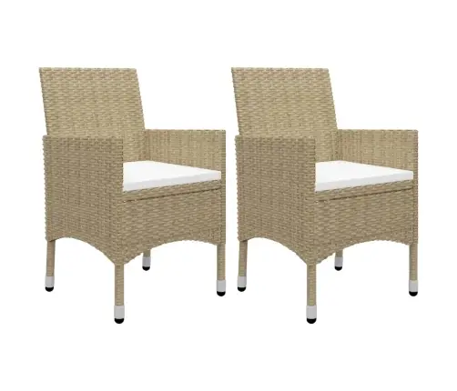 Sodo Baldų Komplektas, 3 Dalių, Smėlio, Poliratanas Ir Stiklas